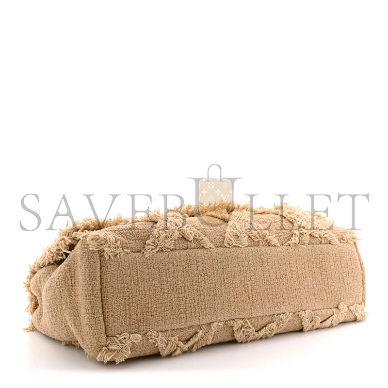 CHANEL TWEED NATURE FLAP DARK BEIGE (38*20*11cm) 